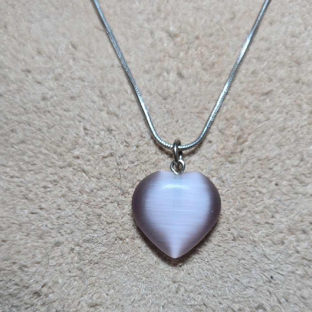 Elegant Silver And Amethyst Heart Pendant Necklace